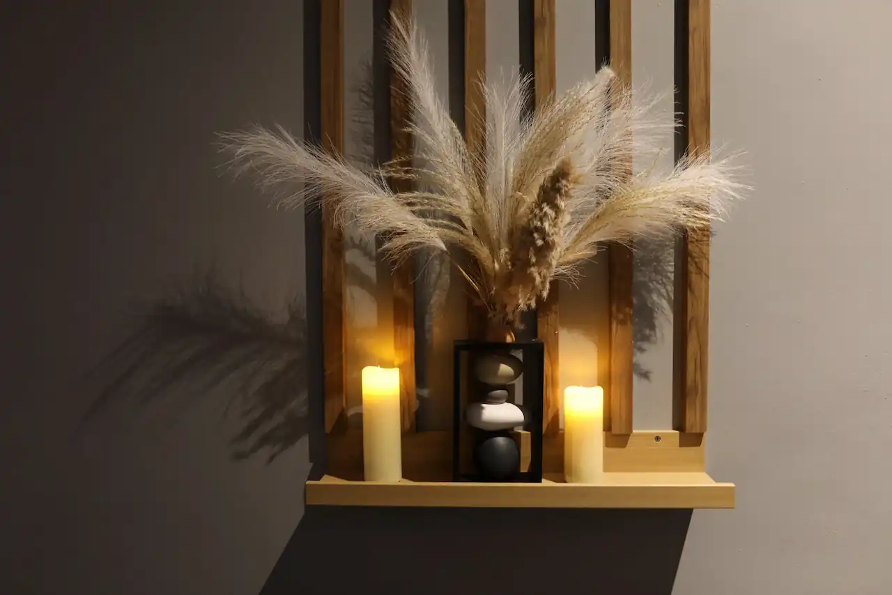 Candlelit treatment-room details at Velvet Touch Spa